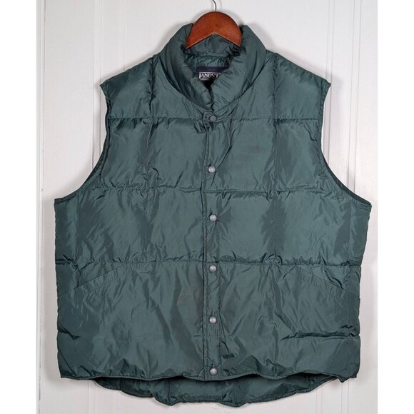 Lands End Vintage Down Filled Puffer Vest Adult XL Unisex Green 90s Gorpcore VTG - Picture 1 of 3